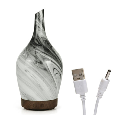Black And White Abstract Marble Effect Light Up Aroma Diffuser.