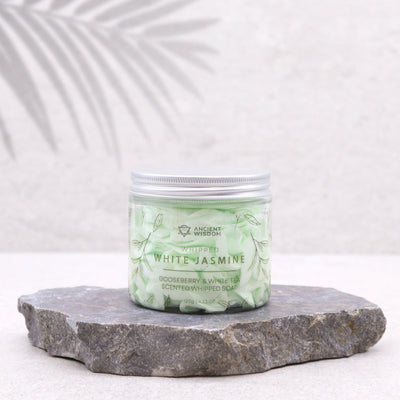 White Jasmin Paraben Free Soap In The Jar From Ancient Wisdom.