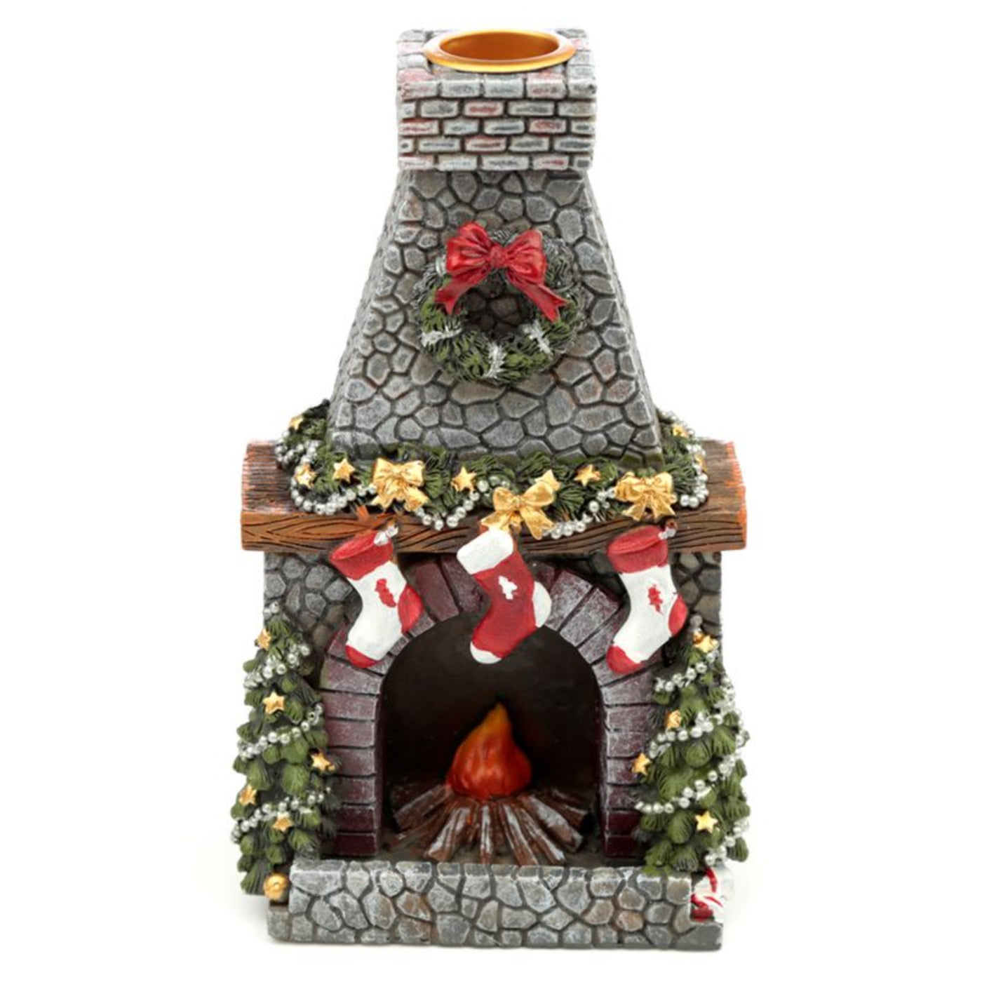 Christmas Fireplace Backflow Cone Incense Holder.
