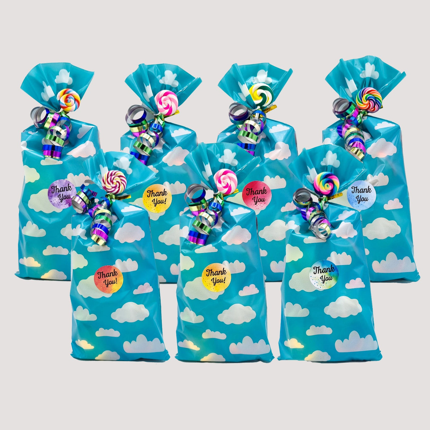 Pre Filled Kid's Colourful Clouds Rainbow Birthday Party Goody Bags With Toys And Sweets, Party Favours For Kids.