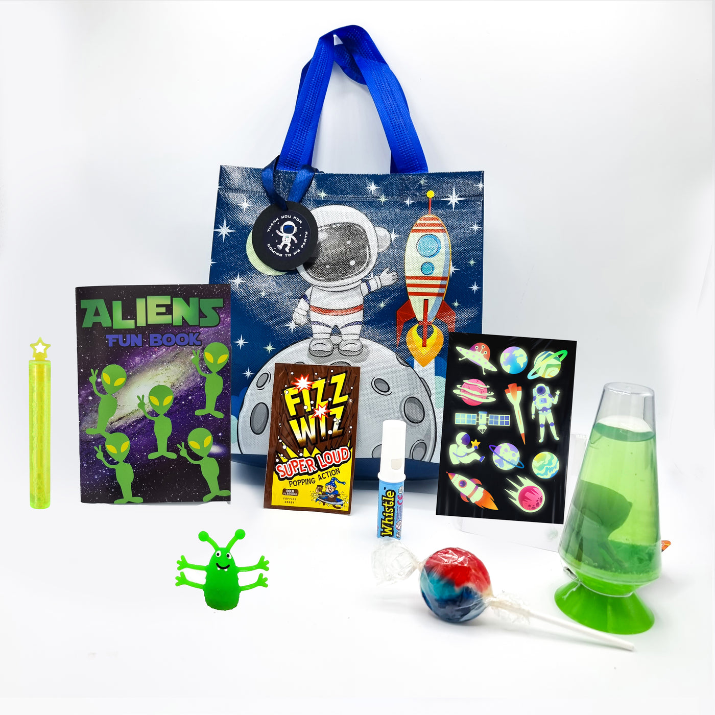 Pre Filled Birthday Party Alien Space Goody Bags With Toys