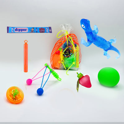Children Pre Filled Birthday Neon Glow Party Bags With Toys And Candy.