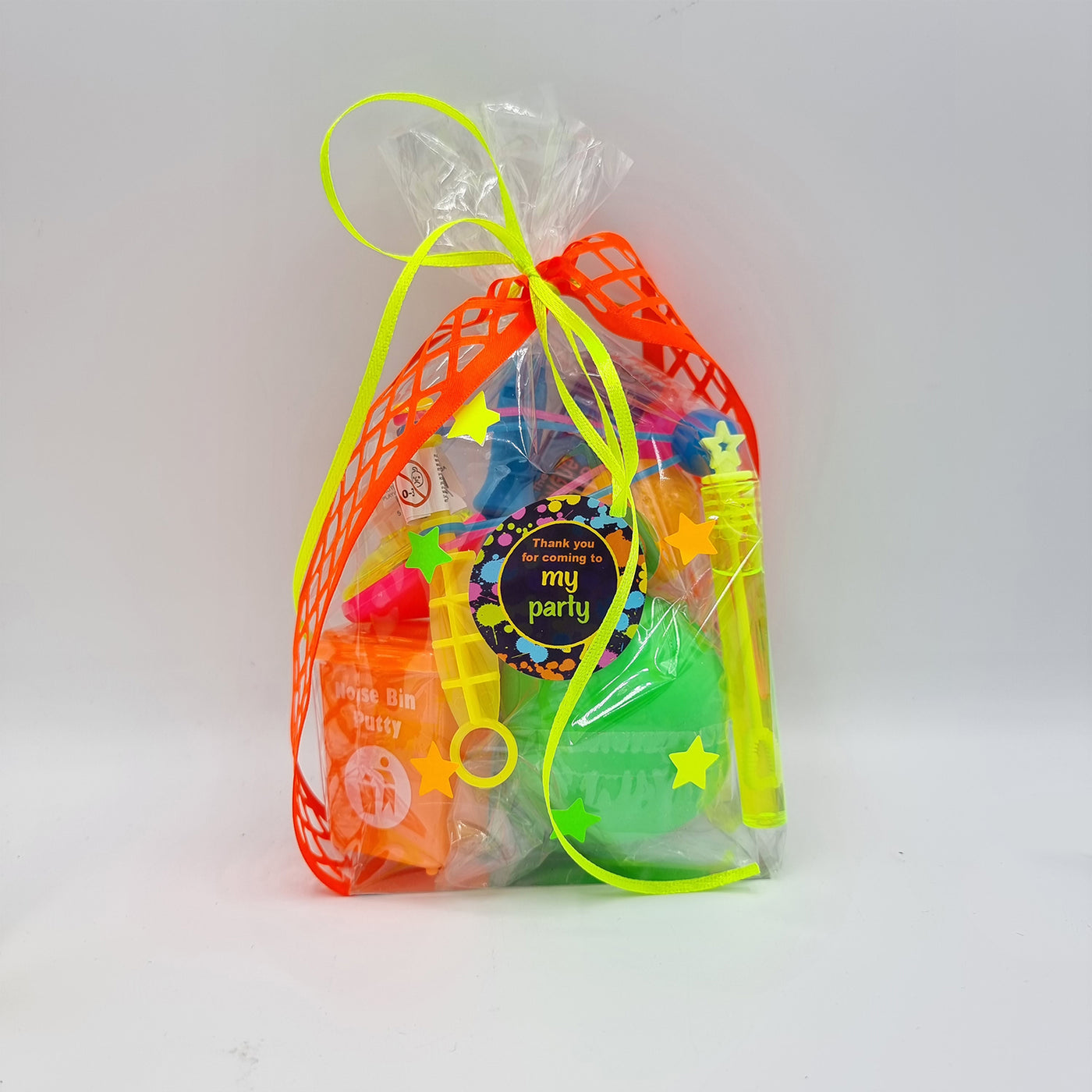 Children Pre Filled Birthday Neon Glow Party Bags With Toys And Candy.