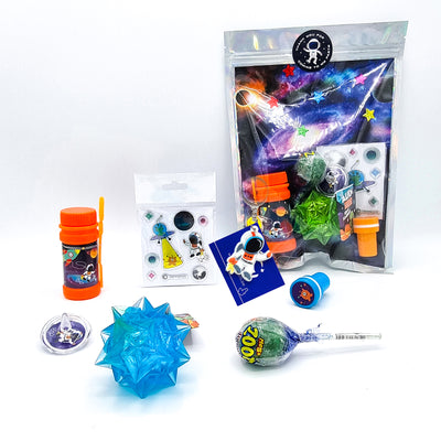 Pre Filled Galaxy Astronaut Space Party Bags, Rocket Space Goody Bags For Children With Toys And Sweets, Party Favours.
