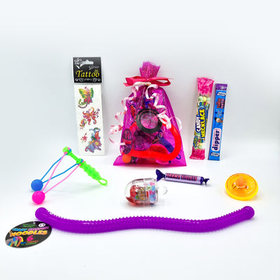 Pre Filled Girls Pink Disco Birthday Party Goody Bags With Toys And Sweets For Girls.
