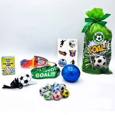 Children's Pre-filled Football Party Bags With Football Novelty Toys And Sweets.