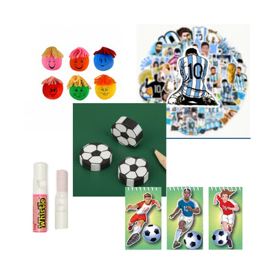 Pre Filled Birthday Football Party Favours In Vintage Jars, With Toys And Sweets For Boys