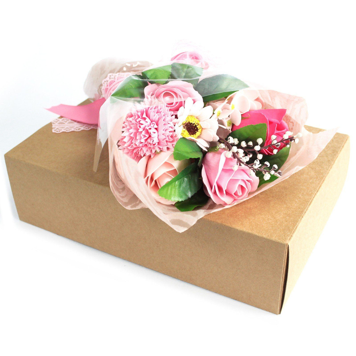 Pink Boxed Body Soap Flower Gift Bouquet