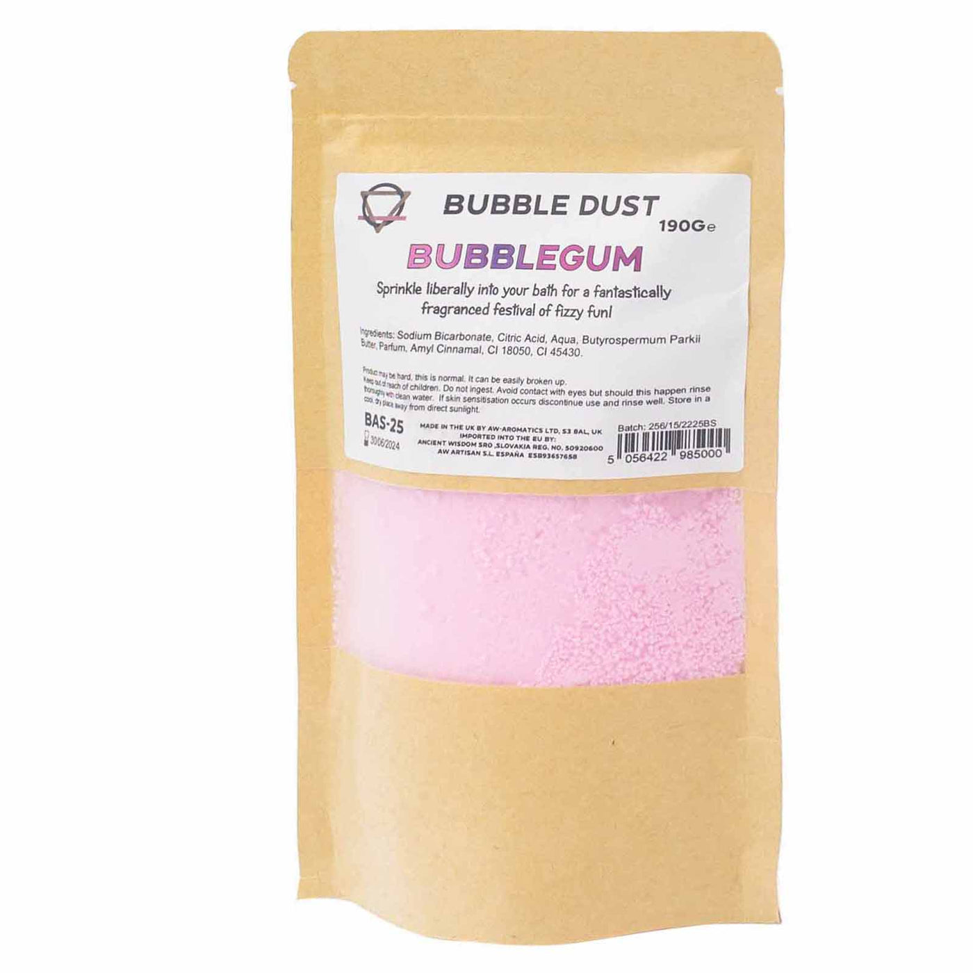 Shea Butter Festive Pink Fragranced Bubble Bath Dust, Bubble Gum Fragrance