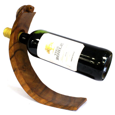 Suar Wood Turtle Balance Wine Holder.