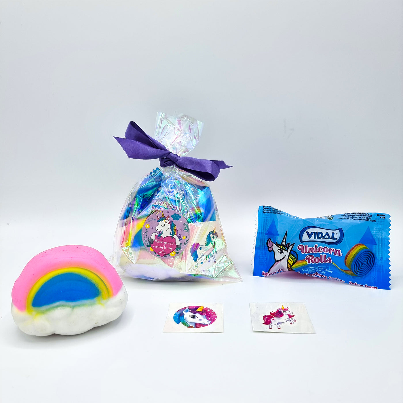 Unicorn Birthday Party Goodie Bags Party Favours For Girls And Boys With Sweets And Novelty Toys.