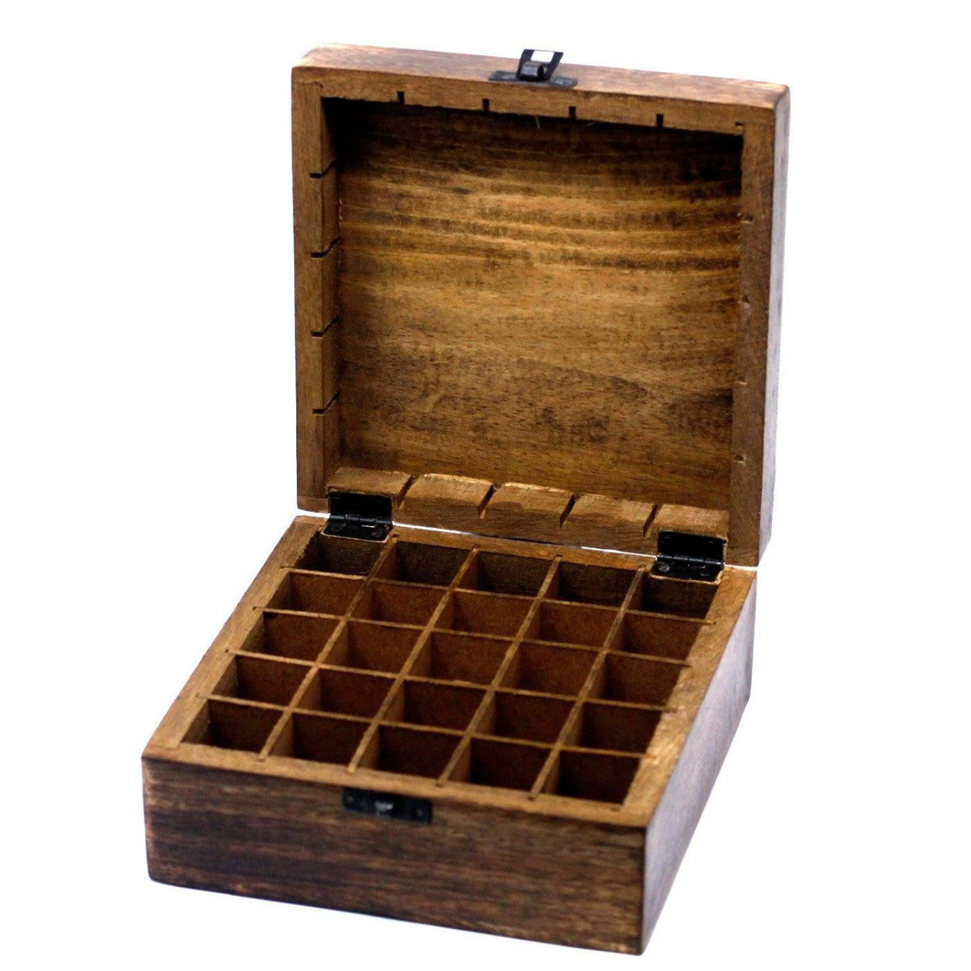 Floral Carved Mango Wood Aromatherapy And Jewellery Oils Storage Box for 10ml Bottles.