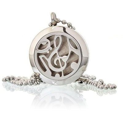 Aromatherapy Diffuser Necklace Music Notes Women's Necklace 25mm.