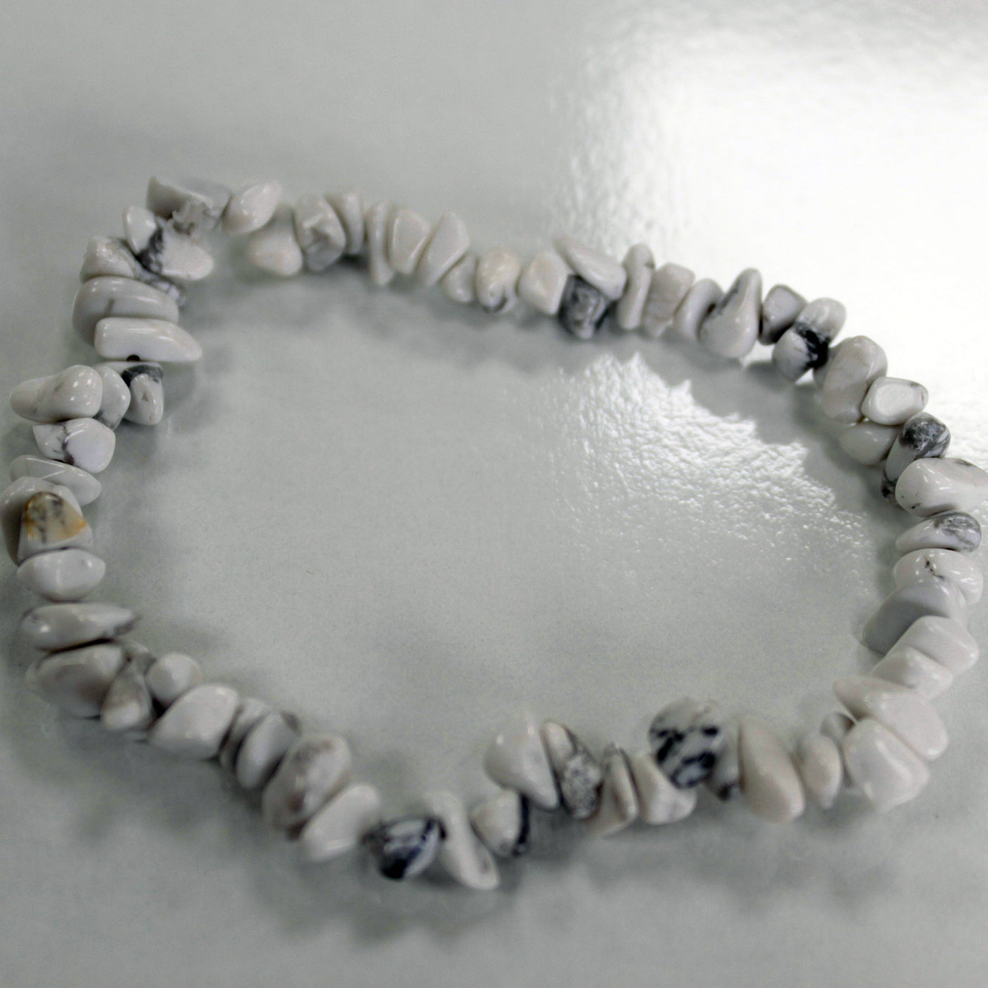 Unisex Chipped White Jasper Gemstone Bracelets.