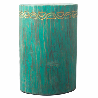 Tribal Design Natural Wooden Pillar Tables Stool.