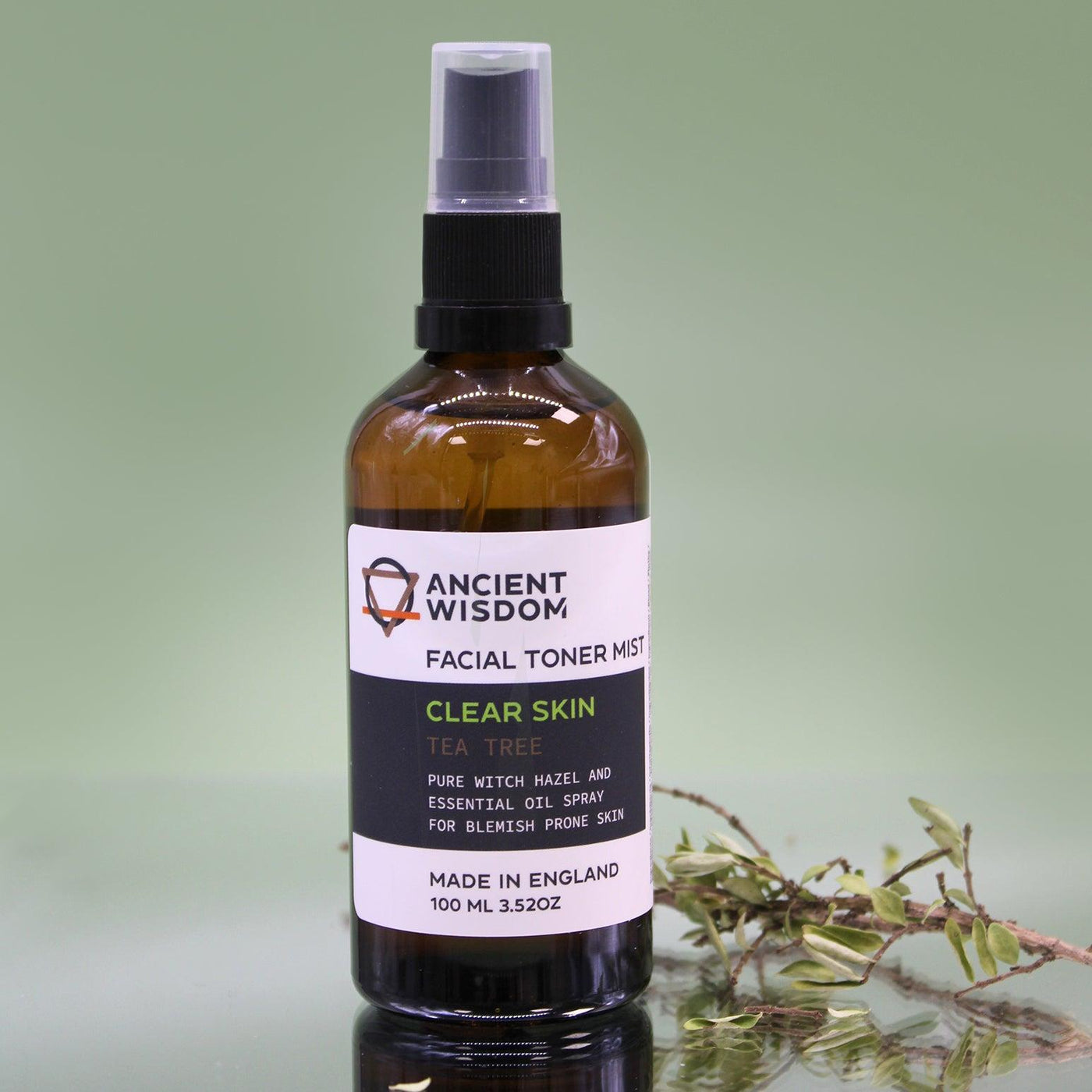 Essential Oil Witch Hazel And Tea Tree Facial Toner Mist For Clear Skin.