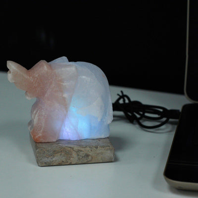 Small USB Colour Changing Elephant Himalayan Salt Lamp