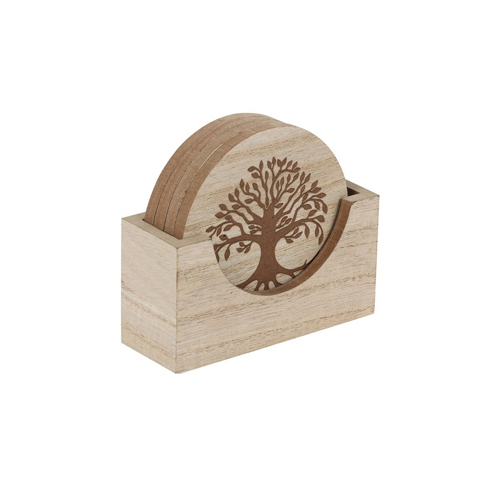 Set of 4 Tree of Life Engraved Coasters