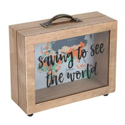 Saving To See The World Suitcase Shaped Money Box.