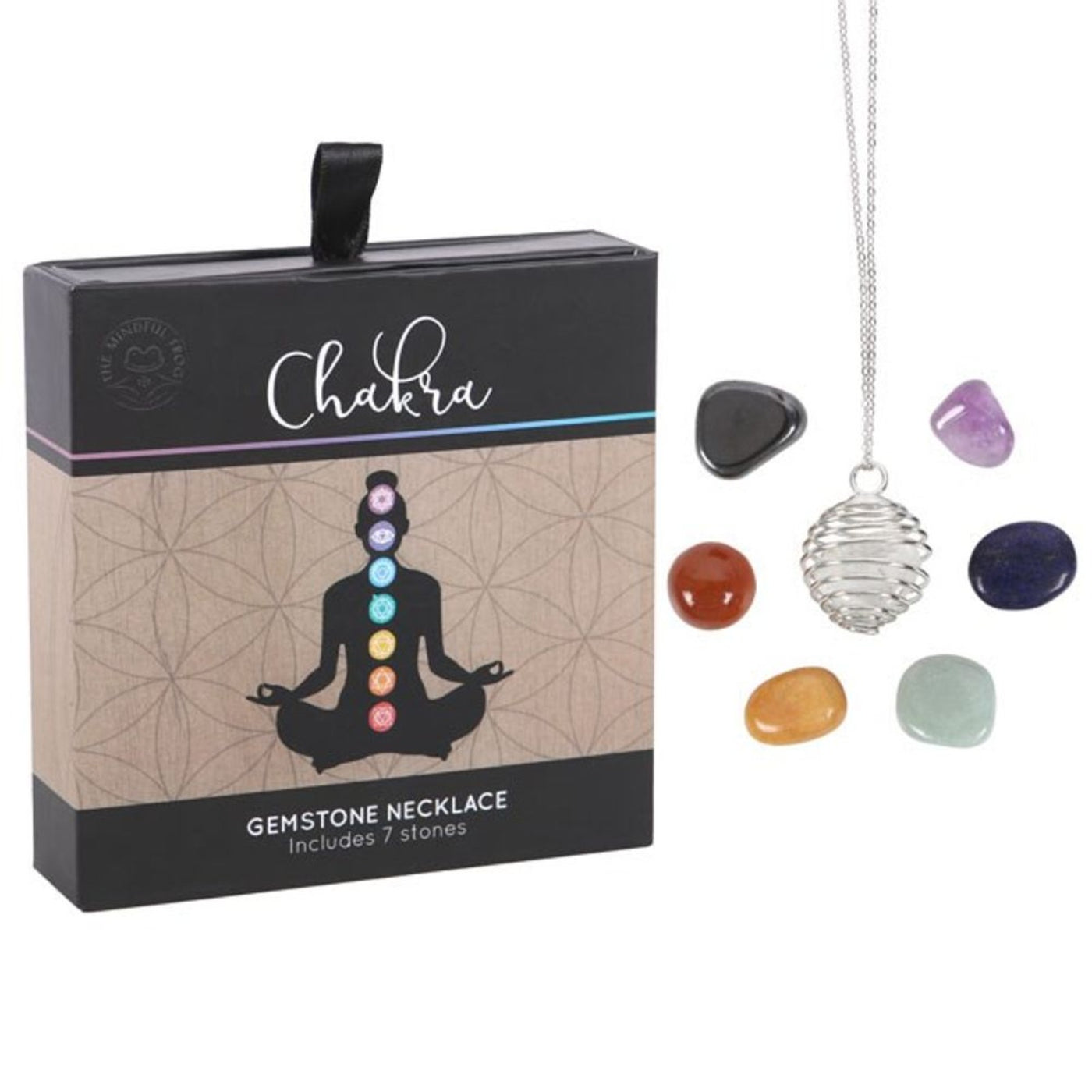 Women's Multicoloured Chakra Gemstone Crystal Necklace Kit, Gift Set.