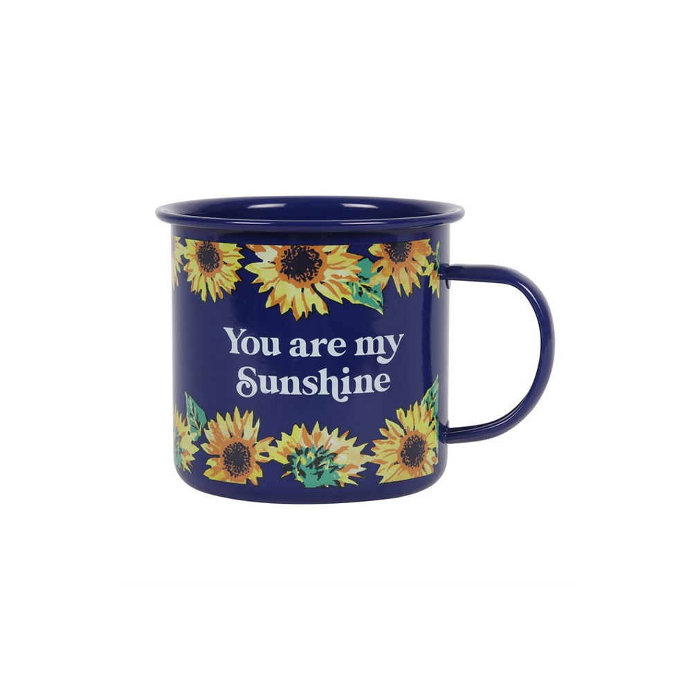 You Are My Sunshine Sunflower Enamel Mug
