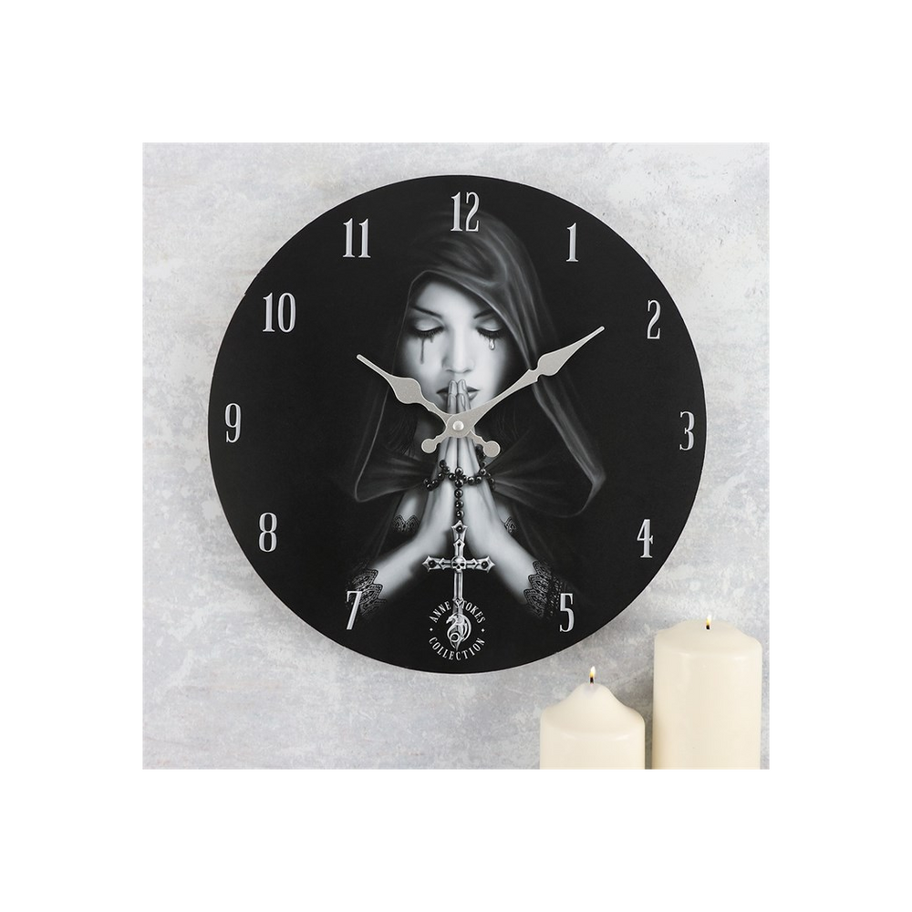 Gothic Prayer Wall Clock by Anne Stokes