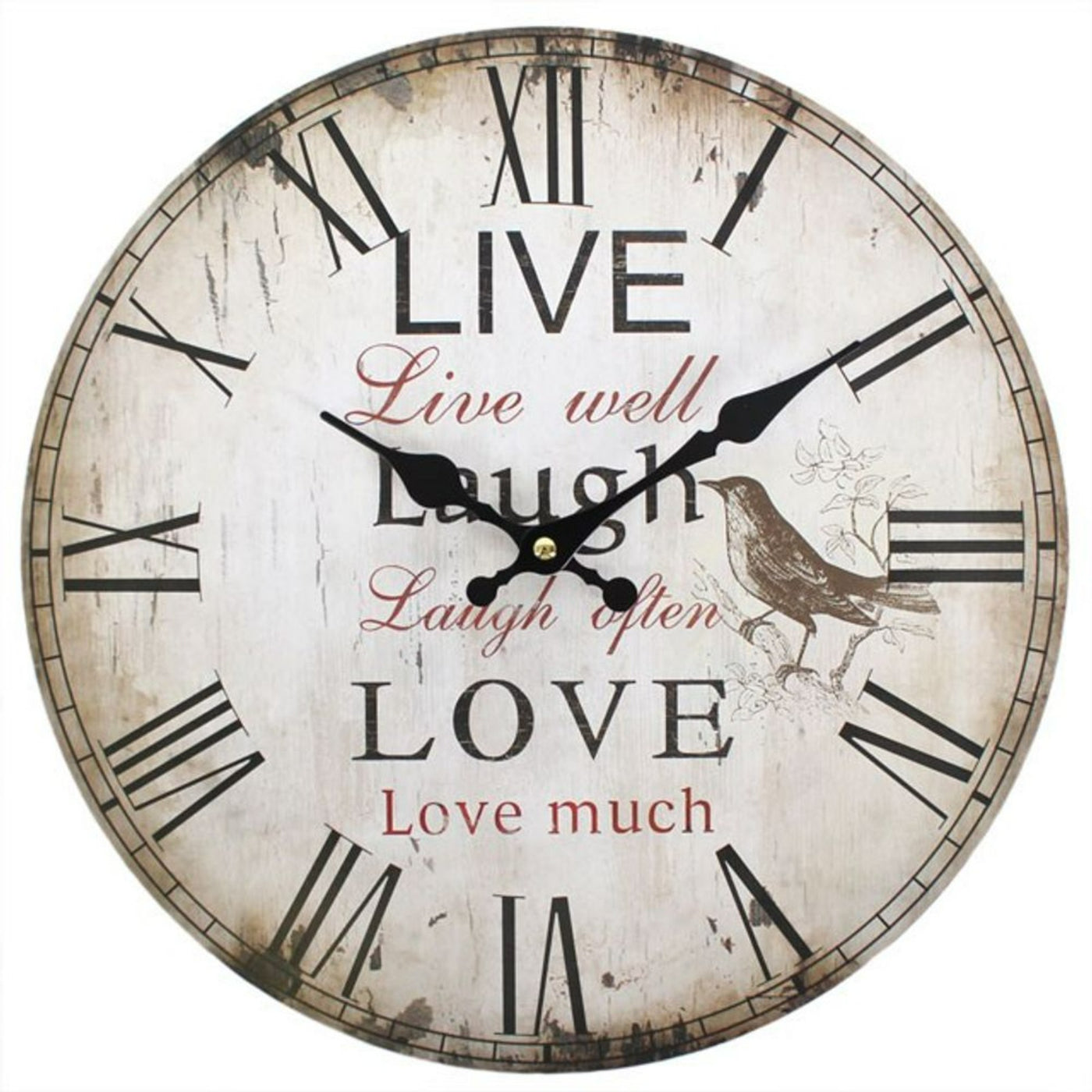 Rustic Effect Live Well, Laugh Often, Love Much Wall Clock.