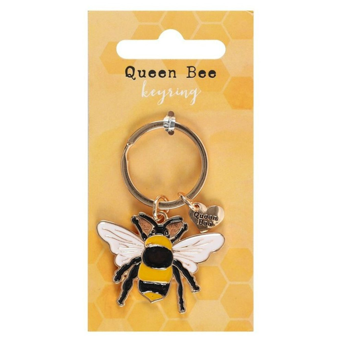 Queen Bee Shaped Enamel Keyring.