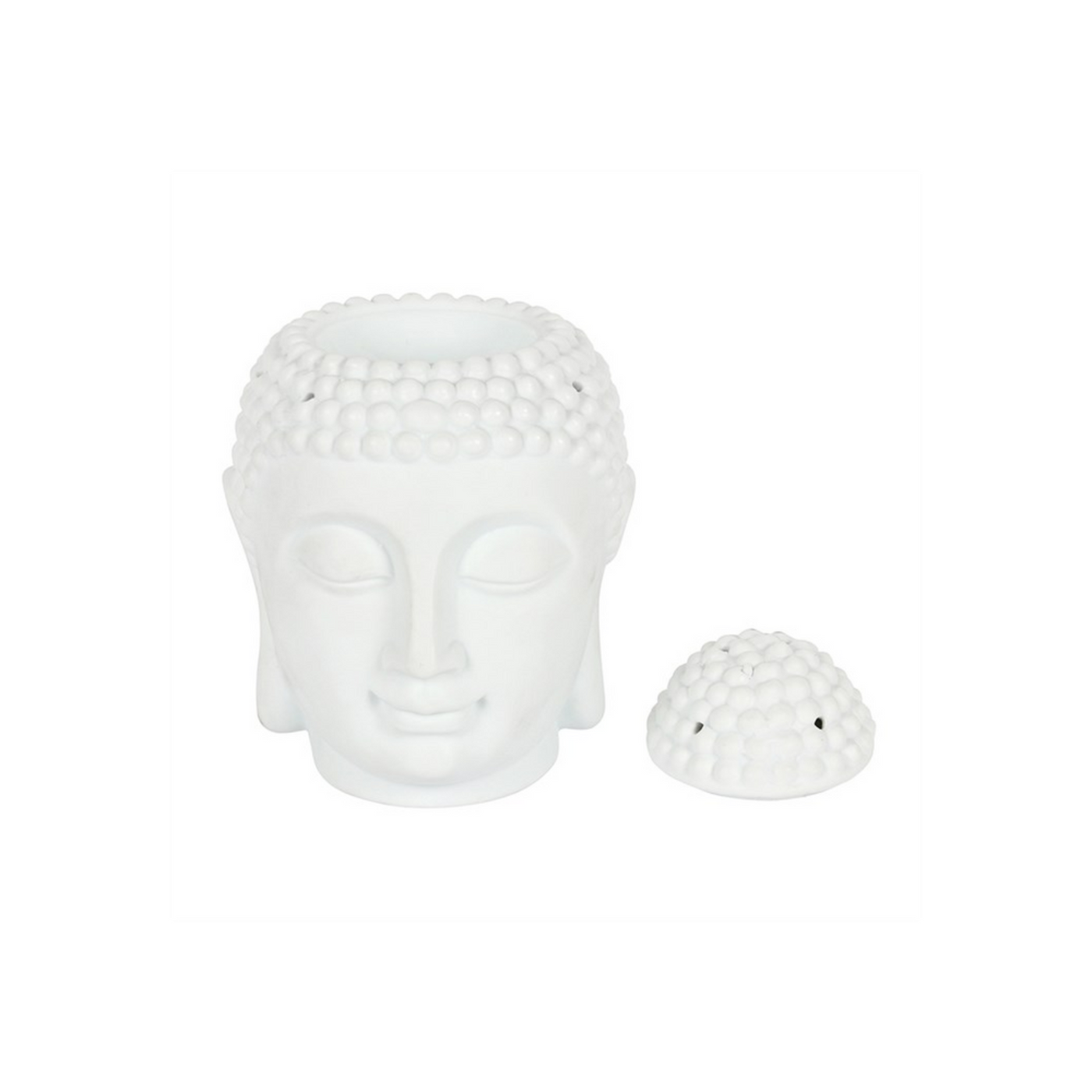 Large White Giant Ceramic Buddha Head Oil Burner.
