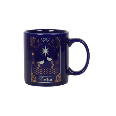 The Star Tarot Ceramic Blue Gold Detail Mug.