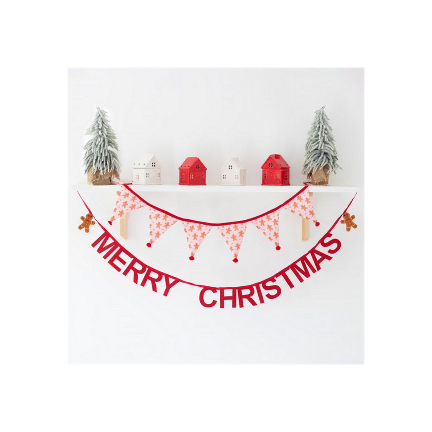 Merry Christmas Decorative Gingerbread Bunting.