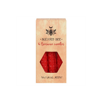 Set of 6 Red Beeswax Spell Candles