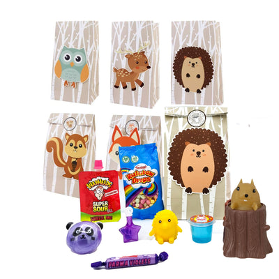 Pre Filled Animals Jungle Woodland Party Goody Bags With Toys And Sweets 