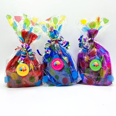 Pre Filled Unisex Birthday Goody Bags, Colourful with toys and swets for boys and girls.