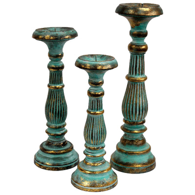 From modern to rustic glass, gemstone, metal and wooden candle holders.