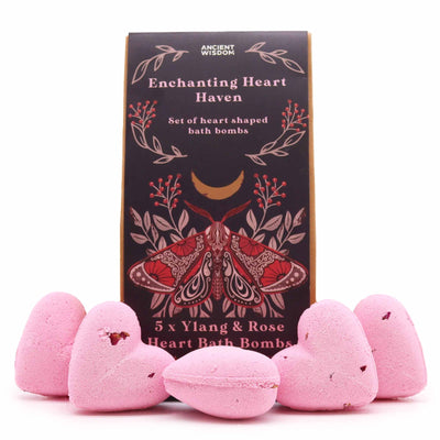 Bath Heart Shaped Bath Bombs Gift Set Ylang And Rose Scented.