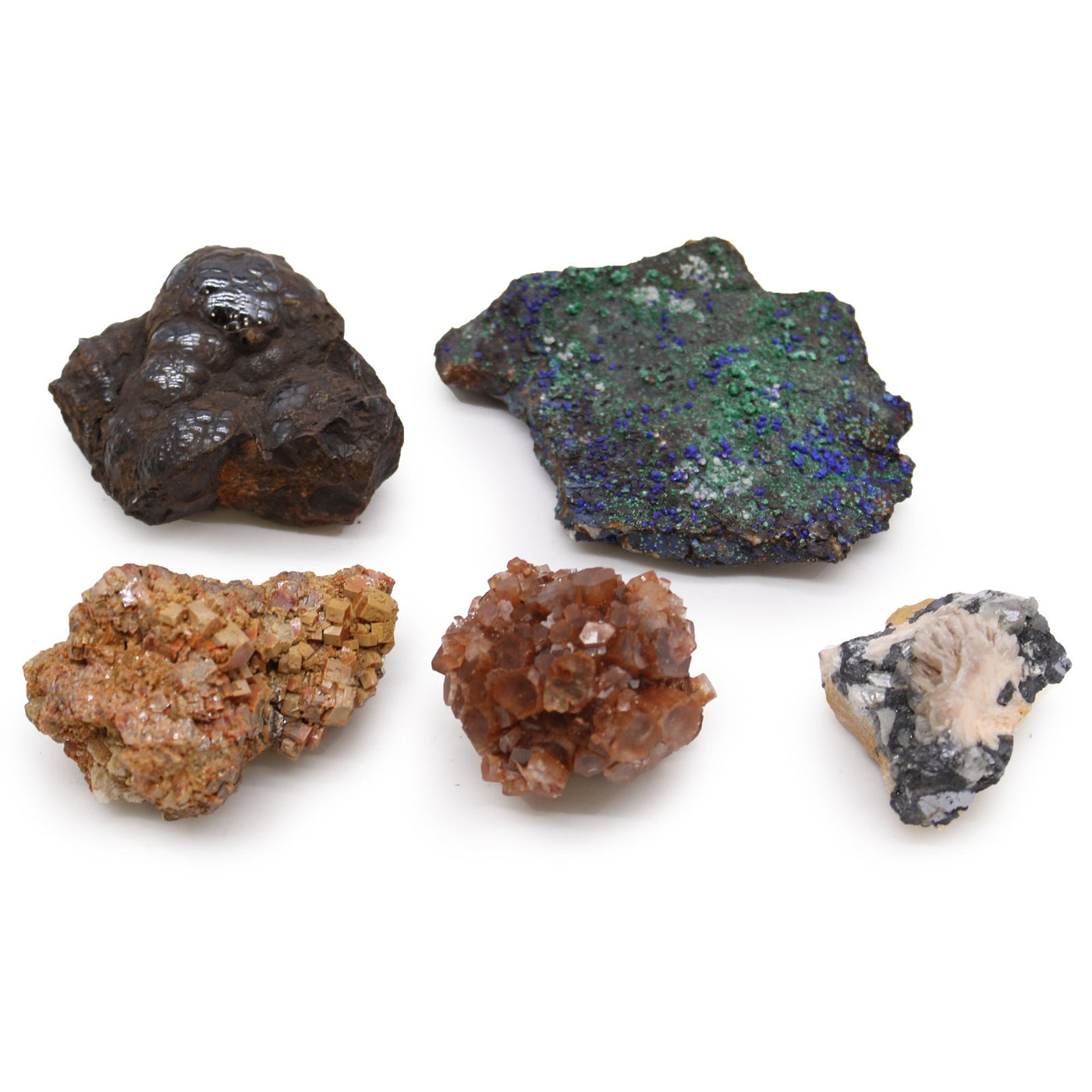 Rare Of Mineral Stones: Azurite Malachite, Vanadinite, Aragonite, Barite Serisite.