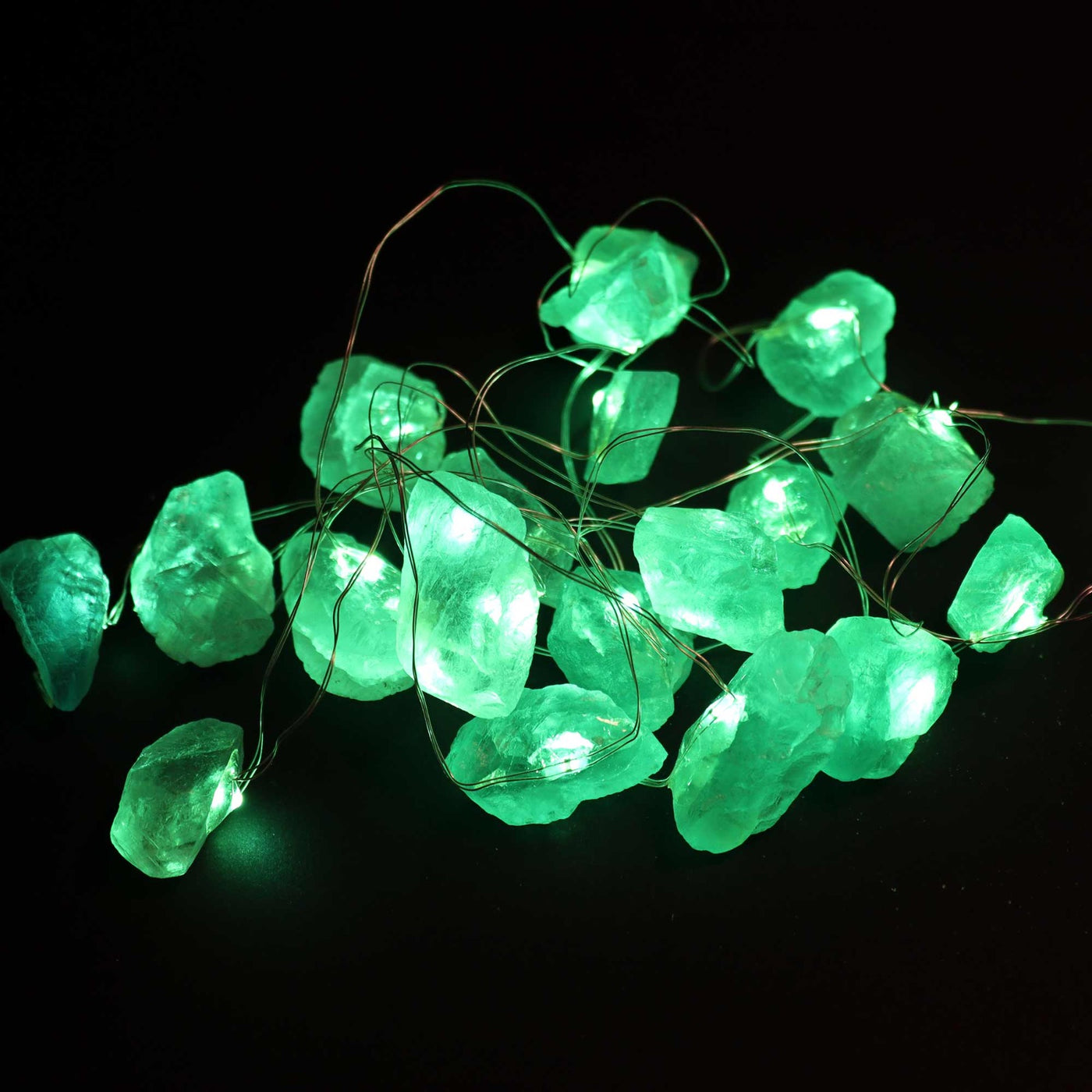 Gemstone Enchantment LED Fairy String Lights - Green Jade.
