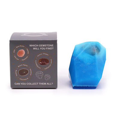 Blue Rock Soap Bar With Hidden Gemstone - Water