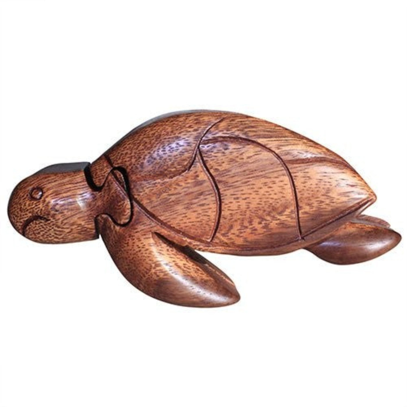 Handmade Turtle Shaped Wooden Magic Puzzle Storage Box.