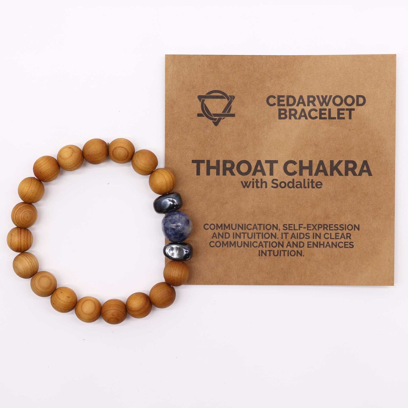 Men's Cedarwood Throat Chakra Bangle With Sodalite