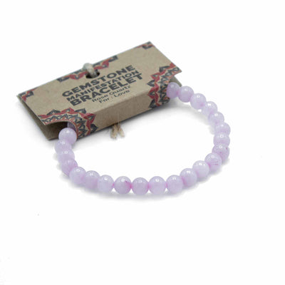Women's Rose Quartz Crystal Gemstone Stretch Bracelet