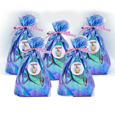 Pre Filled Purple Boba Bear Party Favours Bags For Girls