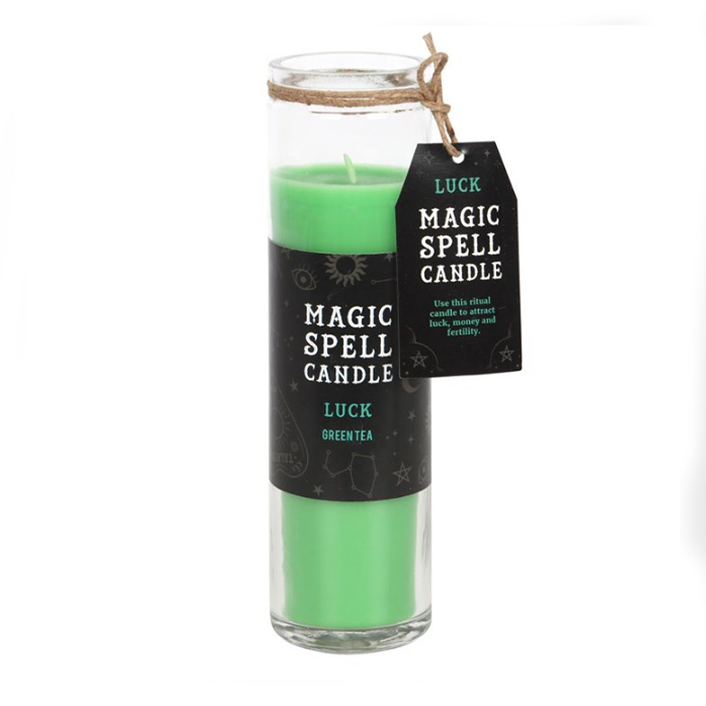 Green Tea 'Luck' Green Spell Tube Glass Candle.