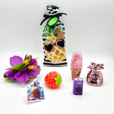 Pre Filled Hawaii Pineapple Birthday Party Goody Bags With Toys And Sweets, Party Favours. 