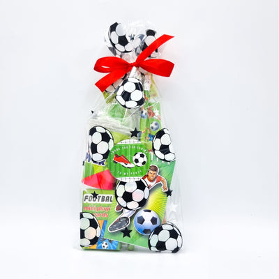 Children Pre Filled Green Red Birthday Football Party Favours With Toys And Sweets,  For Boys And Girls.