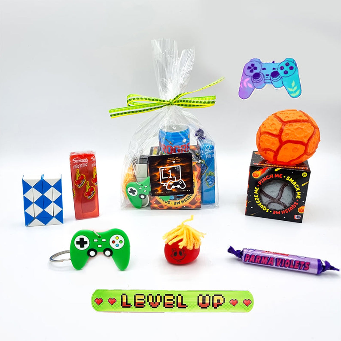 Pre Filled Children Birthday 'Floor Is Lava' Gamer Party Goody Bags, Party Favours With Toys And Sweets For Boys Girls.