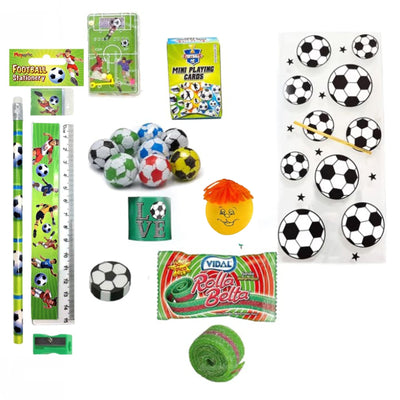 Boys Pre Filled Football Birthday Party Favours With Toys And Sweets.