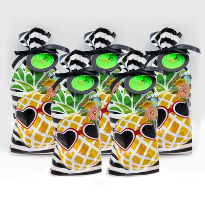 Funky Pineapple Birthday Party Goody Bags With Toys And Sweets For Boys And Girls.