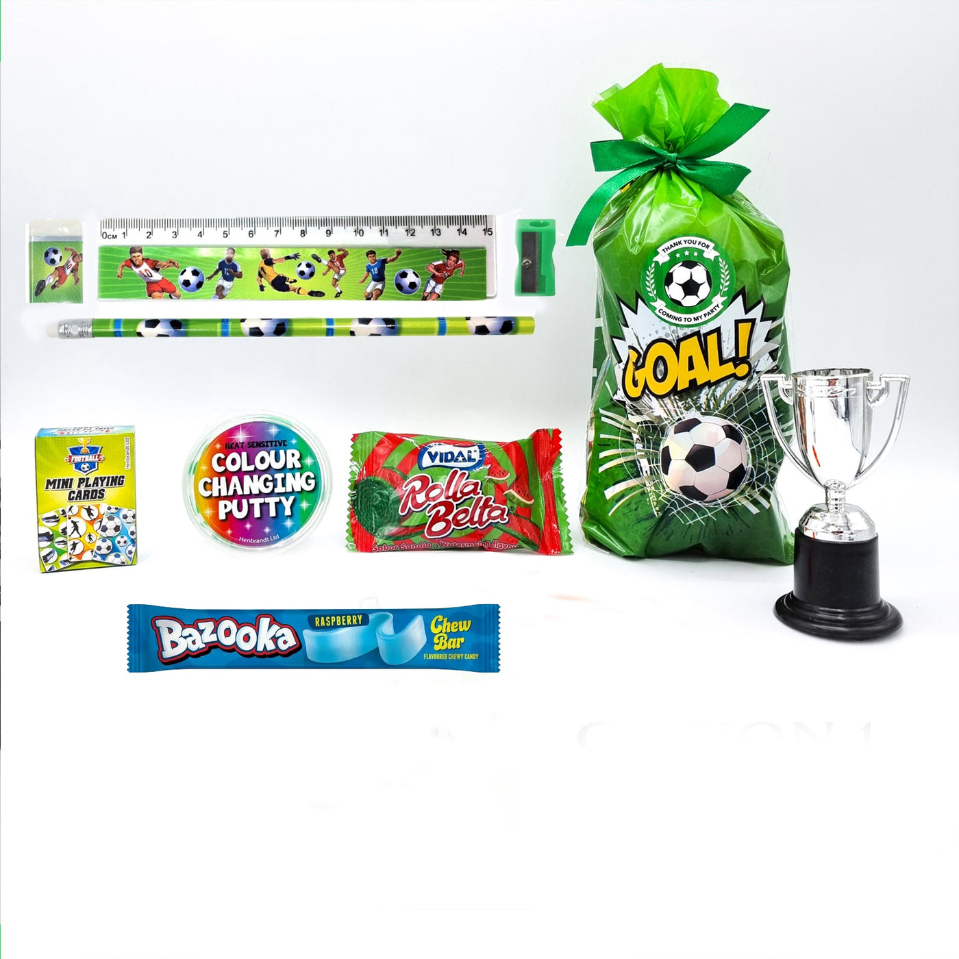 Pre-filled Children's Football Birthday Party Bags For Boys And Girls.